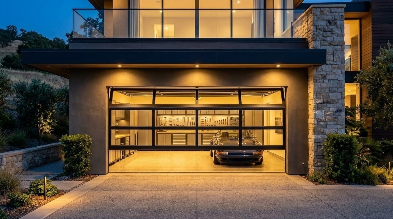 Ortiz Garage Door Services Overhead Garage Door Gliding Open in Panorama City, CA